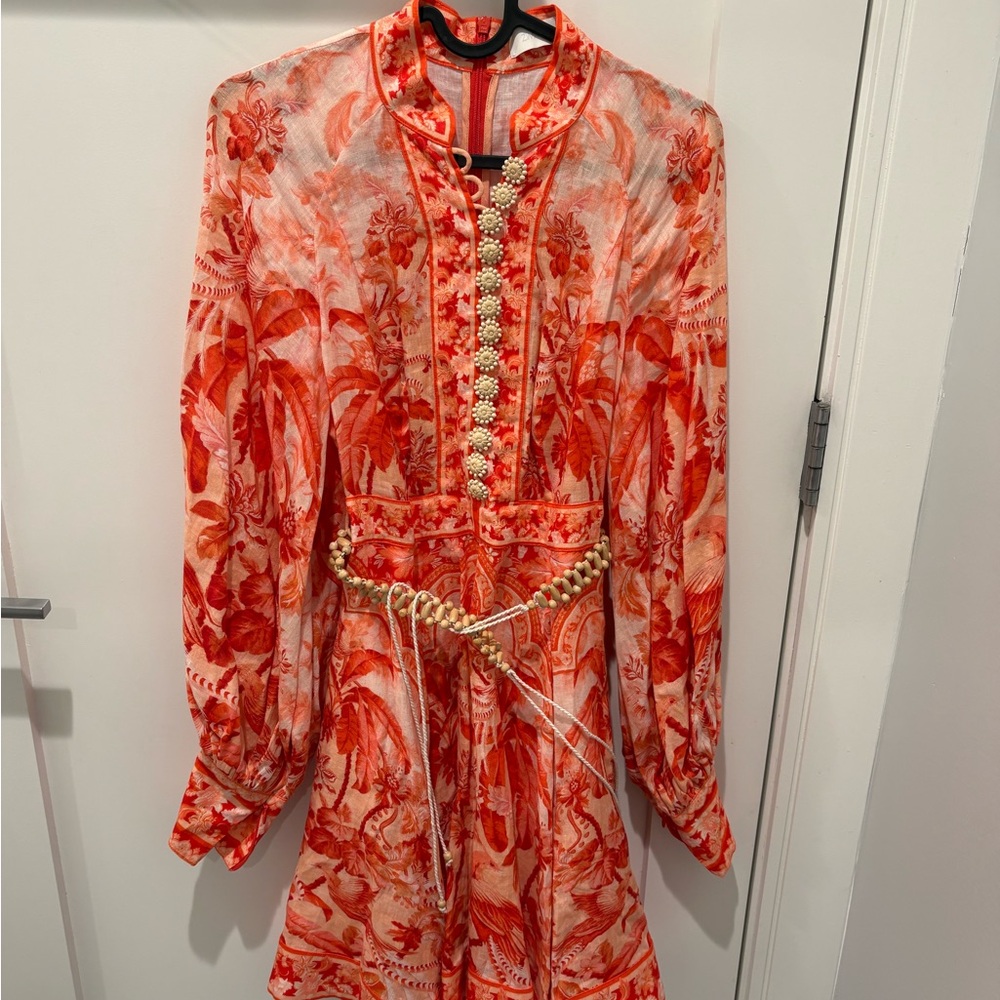 Zimmermann Red and Orange Floral Dress